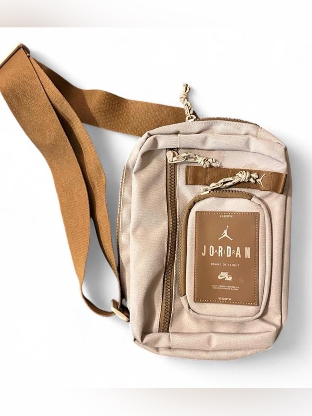 Jordan Beige and Tan Sling Bag - Compact Crossbody